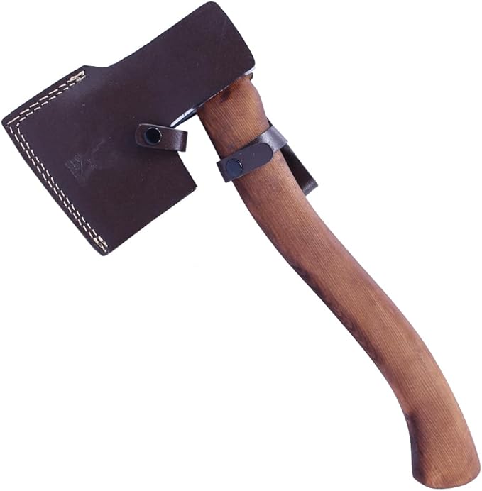 TheBoneEdge 16 Hunting Axe Wood Handle Steel Polish Blade with Sheath