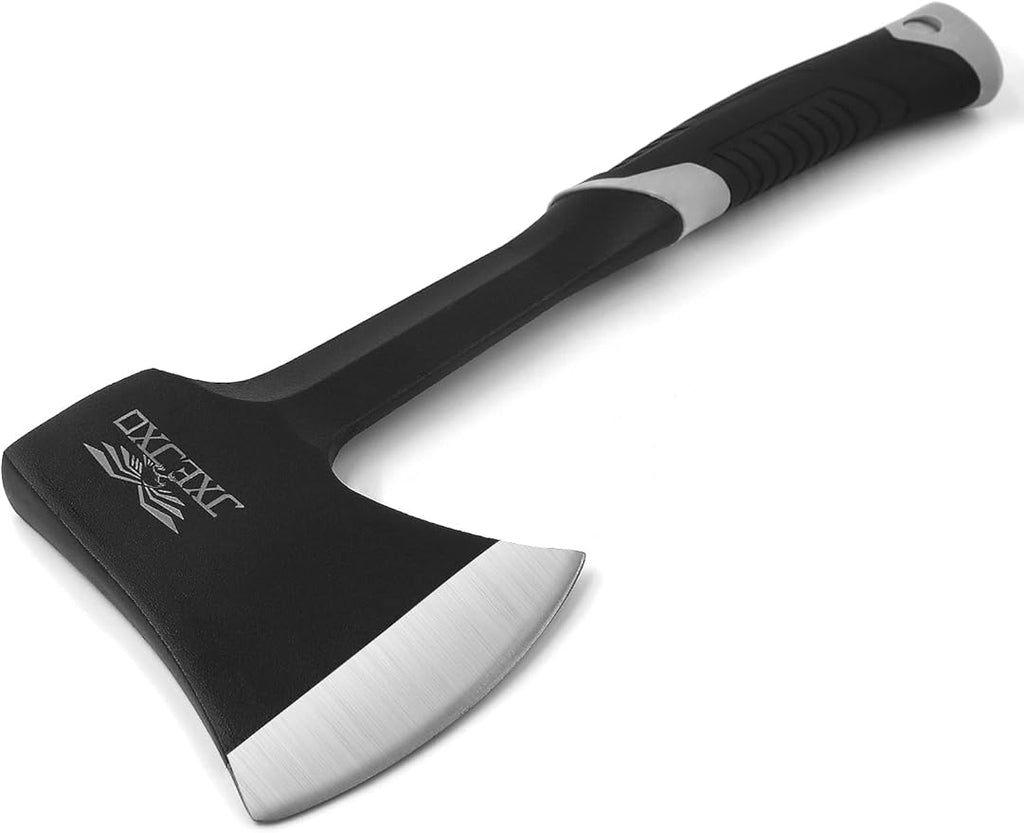 JXE JXO Camping Axe &amp Hatchets - 14.4 Chopping Axe with Sheath Forged Steel Construction &amp Ergonomic Shock-Absorbing Grip (Grey