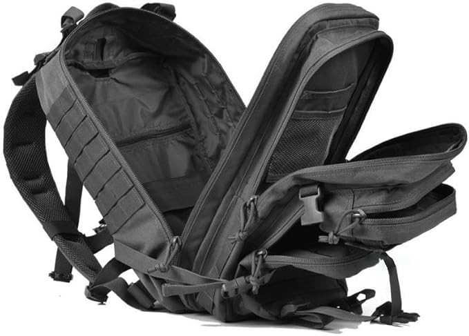 45L Tactical Backpack Military Tactical Bag Pack Army Molle Survival Bags Backpacks (black)