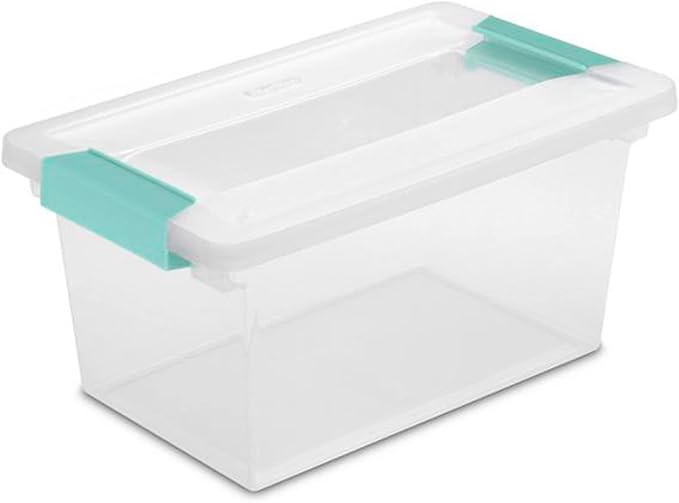 Sterilite Medium Clip Latch Lid Storage Container Tote 12 Pack and Small Clip Latch Lid Storage Container Tote 12 Pack for Home Organization