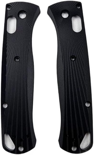 1 Pair Aluminum Alloy Scales in Black Fits for Bugout 535 Non-slip Custom Blank Handle Patch Replacement