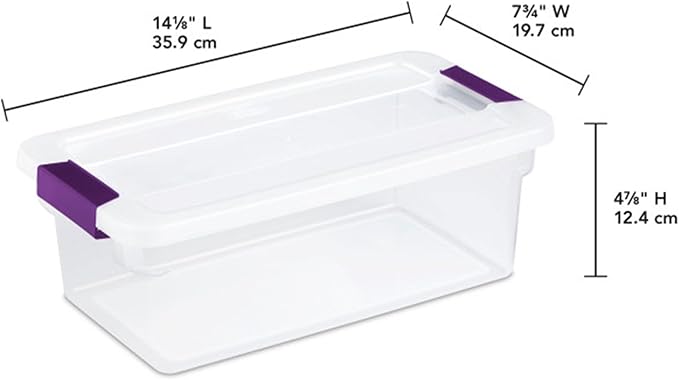 Sterilite 48-Pack ClearView Latch Box Stackable Storage Organizer Bins for Home 6 Quart