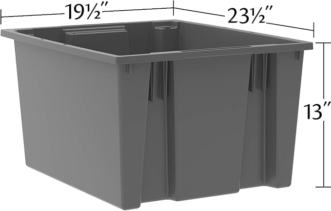 Akro-Mils 35230 Nest and Stack Plastic Storage Container and Distribution Tote (23-1/2-Inch L x 19-1/2-Inch W x 13-Inch H) Red (3-Pack)