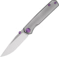 Folding Pocket Knife 2.95 Elmax Blade EDC Knife with Titanium Handle and Frame Lock Small Pocket Knife with Clip for Men Sharp Camping Hiking Hunting Survival Knives (Silver)