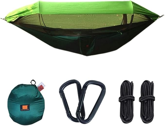 Camping Hammock with Net and Shade Cloth Portable Hammocks for Outdoor Hiking Backpacking TravelGreen