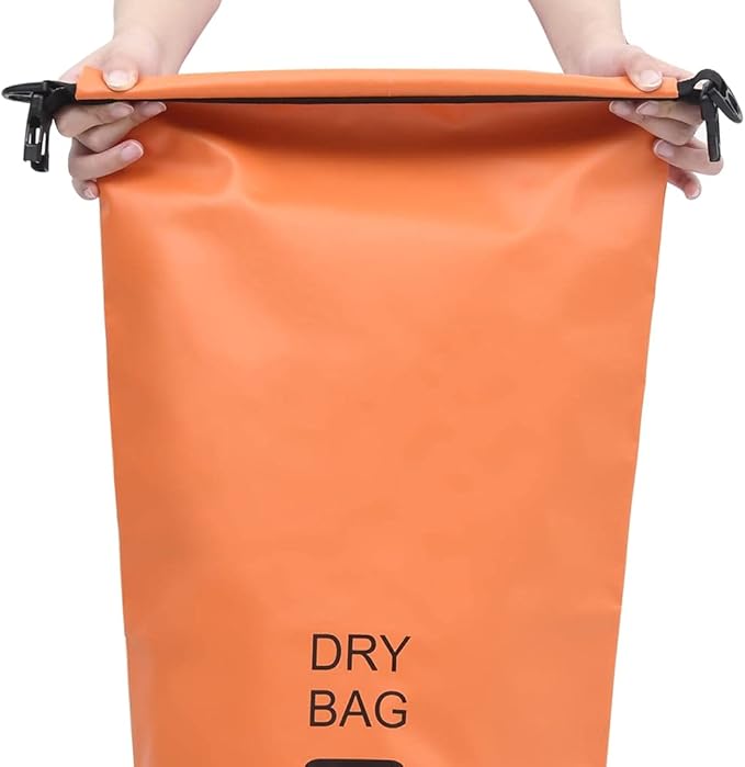 Waterproof Dry Bag Orange 5.3 gal PVC Backpack for Boating Surfing Outdoor Gear Storage Lightweight Durable Sack with Adjustable Shoulder Straps Protects Valuables