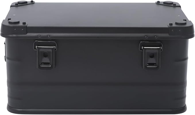 Aluminum Camping Storage Box 13.21 Gal Metal Cargo Case Stackable Box Aluminum box for Logistics Storage Transportation Camping Outdoor Activities Military Purposes (Black 50L/13.21Gal)