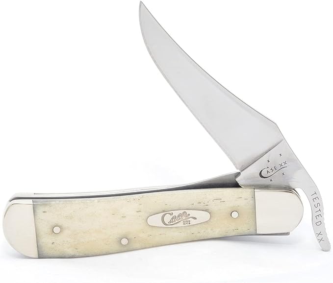 Case XX WR Pocket Knife RussLock Natural Smooth Bone W/Shield Item #22432 (61953L SS) 4 1/4 inches Closed