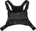 Genérico Front Chest Bag Camping Vest Backpack Compatible for Men Women Running Tactical Pack Sports Outdoor Cycling fishing(Black Camouflage)