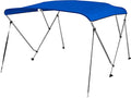 Deckpro 3 Bow / 4Bow Boat Bimini Tops 600D Solution Dyed Polyester Canopy with 1 Aluminum Alloy Frame Boat Canopy Waterproof and Sun Shade Includes Storage Boot 2 Support Poles 2 Straps