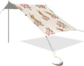 xigua Rabbit Beach Tent Sun Shelter with Carrying Bag - Silver Coated Oxford Fabric Beach Canopy for Beach Camping Fishing - Includes Windproof Ropes Sandbags &amp Stakes