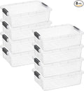 Superio Storage Bins with Lids Clear Plastic Containers for Organizing Stackable Totes BPA Free Odor Free Organizer Boxes for Home and Dorm (8 Pack 22.75 Qt)