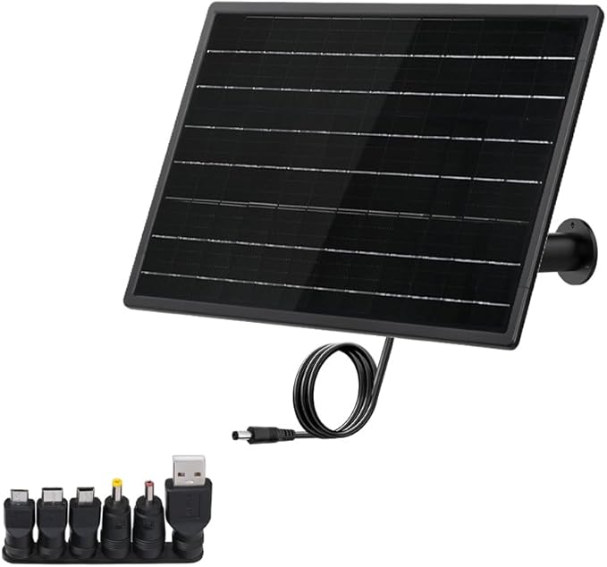 VSVABEV 20W Surveillance Camera Solar Panel Built-in 18000mAh Battery 12V/1A Output IP66 High Efficiency Durable Solar Charger for AP Router Outdoor Wildlife Monitoring