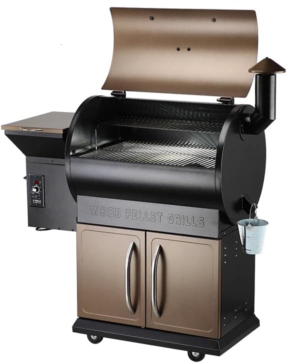 Z GRILLS 2026 Upgrade Wood Pellet Grill Smoker with PID Control Built-in Storage Cabinet Rain Cover 700 sq. in Cooking Area for Outdoor BBQ Smoke Bake and Roast