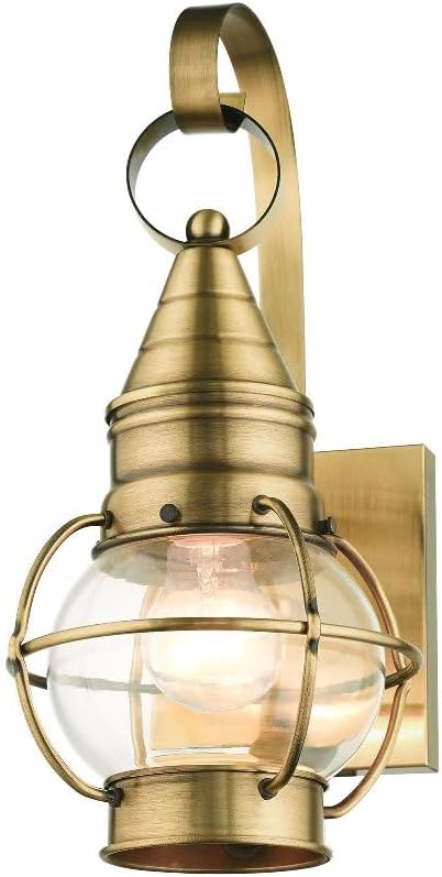 Livex Lighting 26900-91 Transitional One Light Outdoor Wall Lantern from Newburyport Collection in Pwt Nckl B/S Slvr. Finish Brushed Nickel
