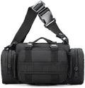 Multifunctional Outdoor Tactical Fanny Pack Waterproof 3P Duffel Waist Bag with Shoulder Strape MOLLE System Camera Bag Chest Pouch (Black)