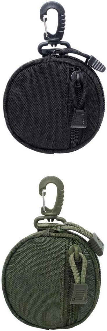 Outdoor Molle Key Pouch Change Purse Utility Waist Bag 2 Pack - Nylon Material - Multifunction Key Holder and Coin Bag - Compact and Versatile for Camping Travel and Outdoor