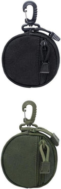 Outdoor Molle Key Pouch Change Purse Utility Waist Bag 2 Pack - Nylon Material - Multifunction Key Holder and Coin Bag - Compact and Versatile for Camping Travel and Outdoor