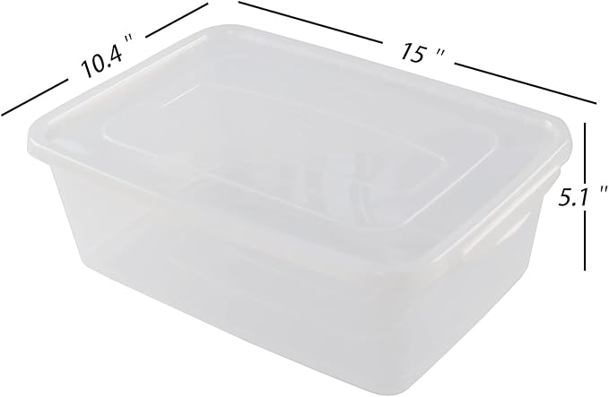 4-pack Clear Plastic Latching Storage Box Tote Bins with Lids 14 Quarts