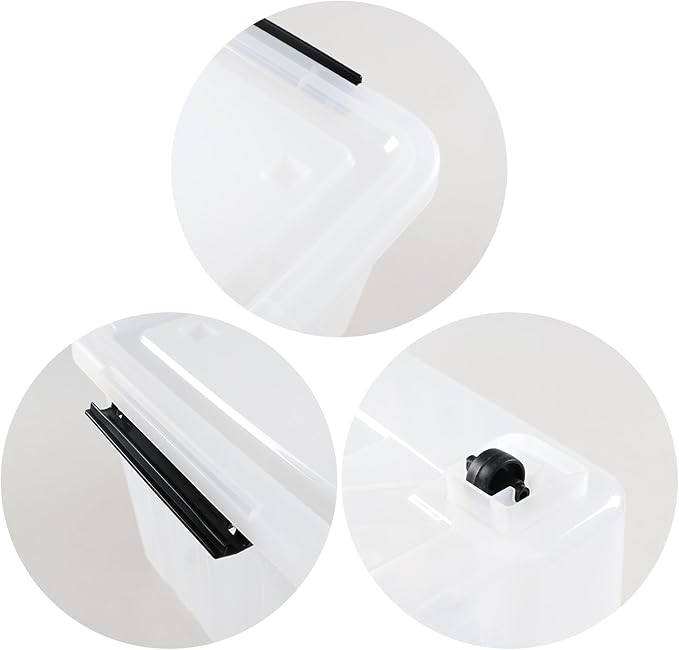 50 L 4 Packs Clear Large Storage Bin with Wheels Plastic Latching Boxes with Lid