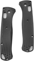 1 Pair Custom Aluminum Alloy Scales Fits for Bugout 535 CNC Non Slip Handle Patch DIY Accessory(Black)