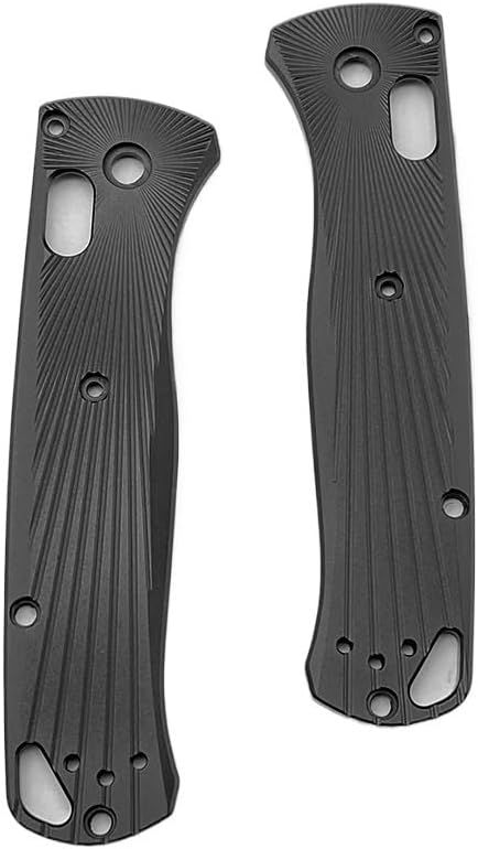 1 Pair Custom Aluminum Alloy Scales Fits for Bugout 535 CNC Non Slip Handle Patch DIY Accessory(Black)