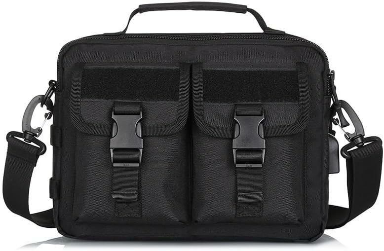 Tactical Messenger Bag Sling Crossbody for Men Multifunction Nylon Shoulder Briefcase Handbags with USB Port