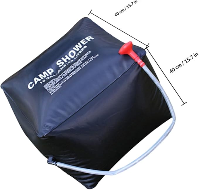 KESYOO Portable Solar Shower Bag 5 Gallon Camping Shower Solar Heating Outdoor Use Lightweight for Camping Hiking and Travel