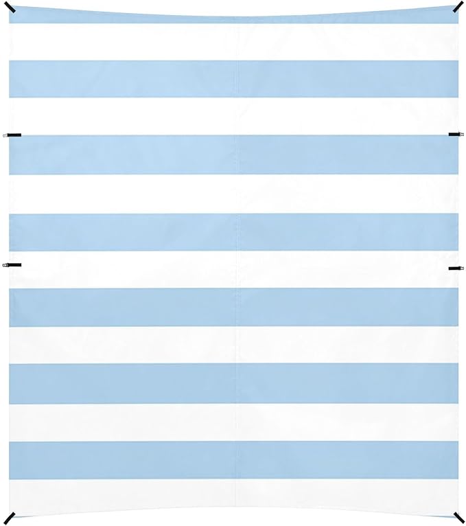 ALAZA Blue White Striped Beach Tent Sun Shelter Portable Canopy Sunshade for Outdoor Camping Picnics Backyard Fun 10x9 ft