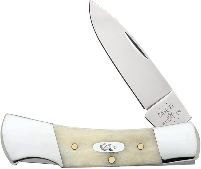 Case XX WR Pocket Knife Lockback Natural Smooth Bone Item #26198 (61225L SS) 3 Inches Closed