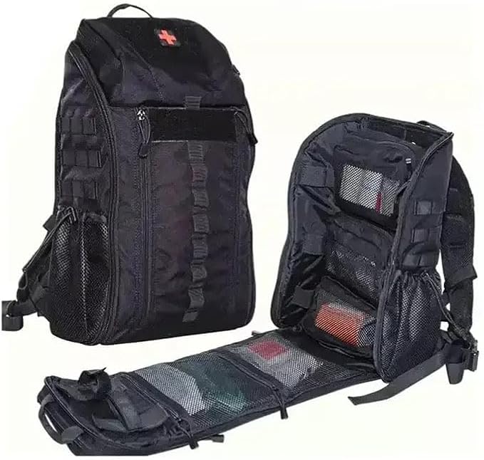Redemption Tactical Crusader Medical Backpack Tactial First Aid Backpack with Removable Pouches (Black)