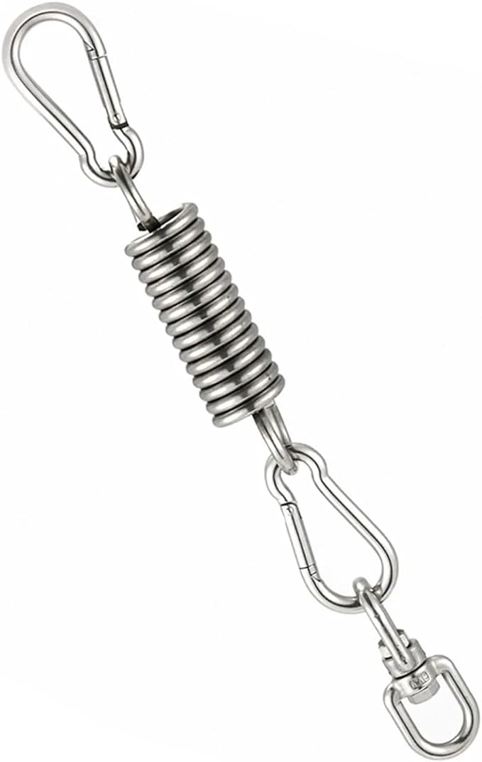Hammock Chair Spring Hook Set Heavy Duty Extension Outdoor Hardware Kit Carabiner Hooks for Yoga Garden Outdoor Chairs Ceiling