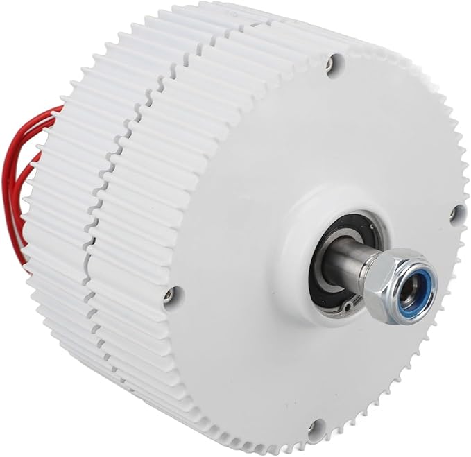 3 Phase AC Permanent Magnet Synchronous Alternator Generator High Efficiency Dual Axes 24V Output for Vertical Horizontal Wind Turbines Aluminum Alloy Carbon Steel 15x15x15cm (400w)