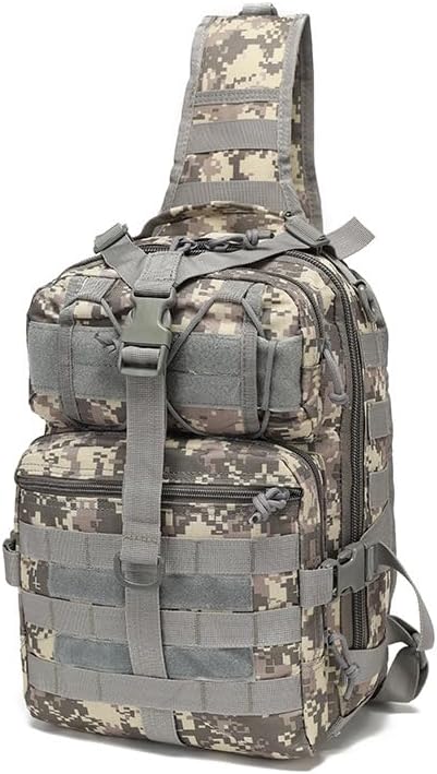 Tactical Sling Backpack Pack Military Shoulder Water-Resistant Bags 15L Oxford Army Breathable Daypack Bag for Hiking Sports (ACU 15L)