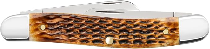 Case XX Pocket Knife BURNT AMBER BONE MEDIUM STOCKMAN IN GIFT TIN Item #10778-6318 SS - Length Closed: 3 5/8Inches