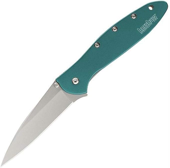 Kershaw Leek BlackWash Pocket Knife (1660BLKW) 3 Sandvik 14C28N Steel Blade 410 Stainless Steel Handle BlackWash Finish SpeedSafe Assisted Open Frame and Tip Locks Reversible Pocketclip 3 OZ