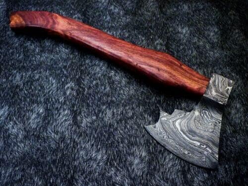 Handemade Damascus Steel Viking Bearded Camping Hatchet Tomahawk Axe