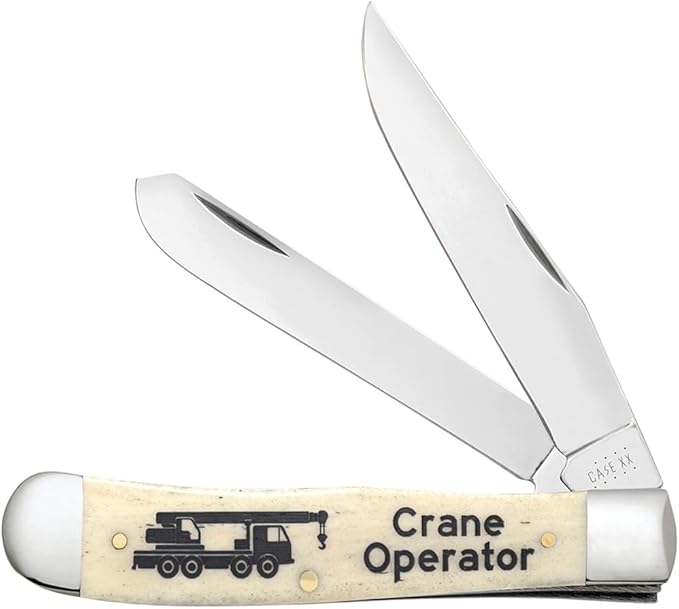 Case XX WR POCKET KNIFE CRANE OPERATOR NATURAL SMOOTH BONE TRAPPER 4 1/8 INCHES CLOSED ITEM #1067694