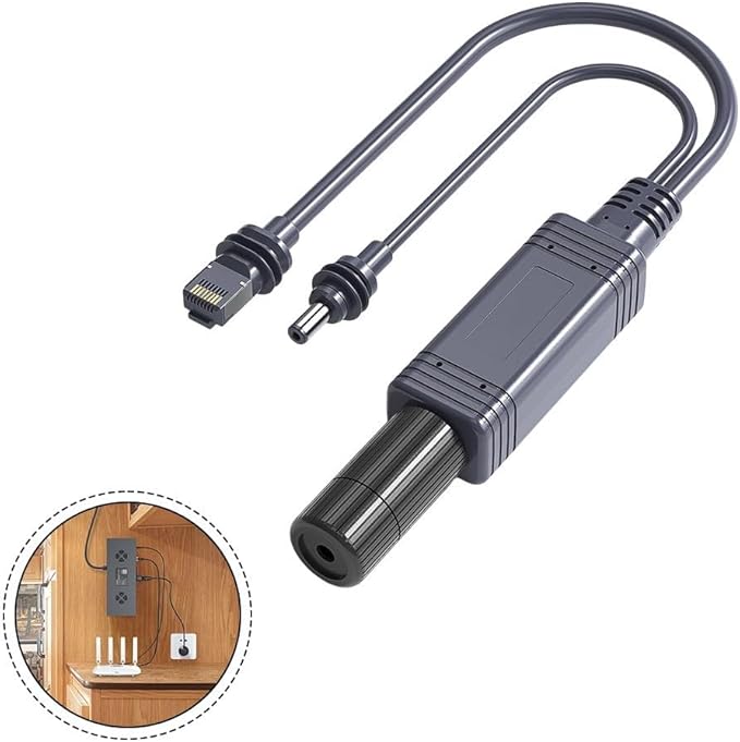 Power Splitter Cable Fit for Starlink GEN Mini POE Power Supply Ethernet Cord 10/100/1000M Network Speed 48V 2.5A Output DC Power Injector IP68 Waterproof