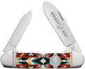 WHISKEY BENT HAT CO. Traditional Canoe Folding Knife 3.63 Closed Length 440C Stainless Steel Blades (Desert Bead)