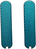 1 Pair Custom Non-slip Aluminum Alloy Scales in Anodized Blue Fits for 65MM CNC Blank Handle Patch DIY Replacement