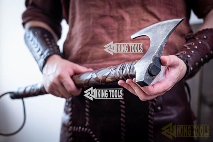 [Viking Tools]-Custom Handmade Vikings – Axe of Ragnar Lothbrok – Battle Ready Handforged Viking Axe 'Ragnar' Replica Viking Battle Axes - Bearded Norse Throwing Authentic Medieval Viking Axe