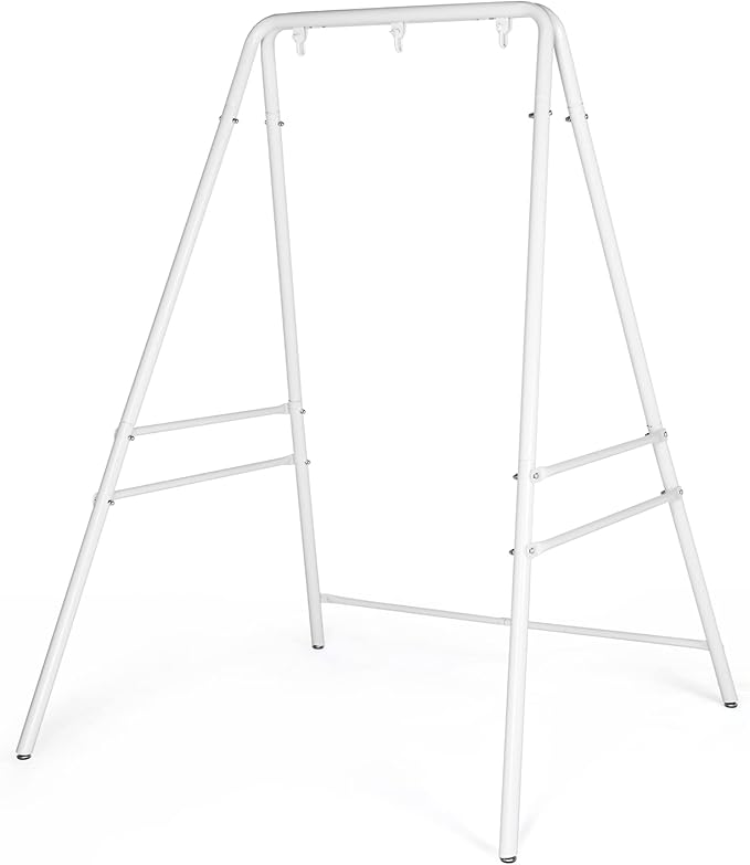 ONCLOUD Upgraded Hammock Chair Stand Metal Swing Stand Frame Heavy Duty Steel Hammock Stand Only for Porch Backyard Indoor or OutdoorWhite
