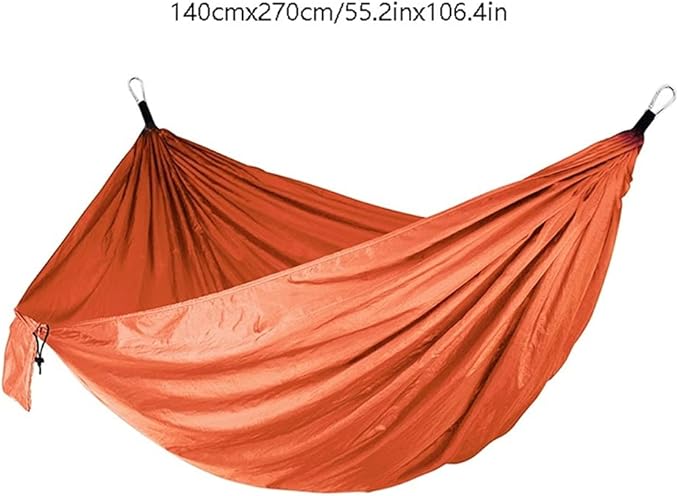 Portable Hammock Portable Hammoc Double Single Camping Hammocks Lightweight Swing Bed for Outdoor Beach Garden Backyard for Backpacking Beach (Color : Orange)