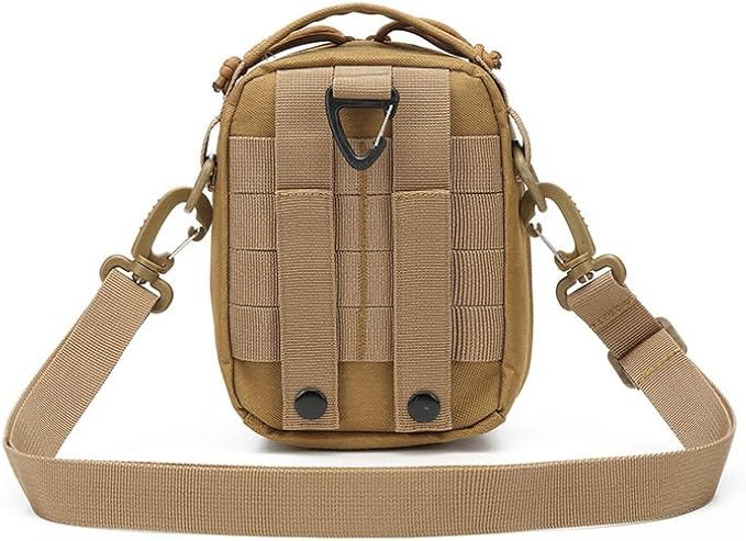 Outdoor Sports Gear Molle Assault Combat Hiking Pack Accessory Camouflage Kit Pouch Tactical Small Sling Bag- Tan
