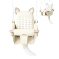 Wooden Hanging Baby Swing with Soft Safety Belt Cozy Infant Swing Seat for Indoor &amp Outdoor Use Adjustable Height Includes Mounting Hardware – Suitable for Babies &amp Toddlers(Fox-Themed in B