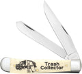 Case XX WR POCKET KNIFE TRASH COLLECTOR NATURAL SMOOTH BONE TRAPPER 4 1/8 INCHES CLOSED ITEM #2067607