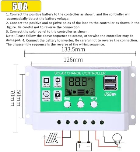 100W Solar Panel Kit with 4000W Inverter 50A Charge Controller Off-Grid Solar Power System for Home Backup &amp Outdoor Use 12V to 110V/220V Solar Inverter Kit