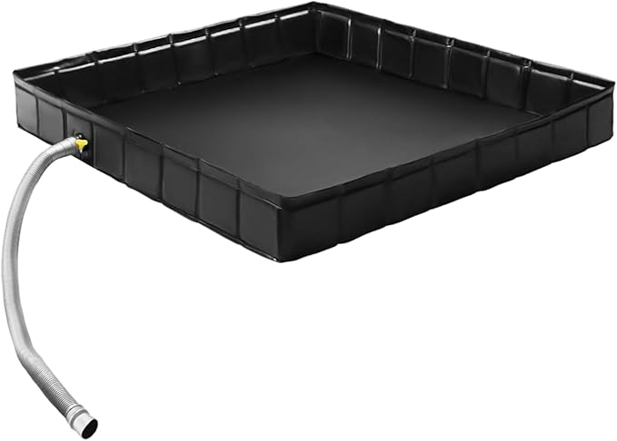 Portable Shower Base 41x41x5 Inch Portable Shower Pan with Drain Pipe &amp Clamp Foldable PVC Base for Camping Travel Outdoor Outdoor Camping