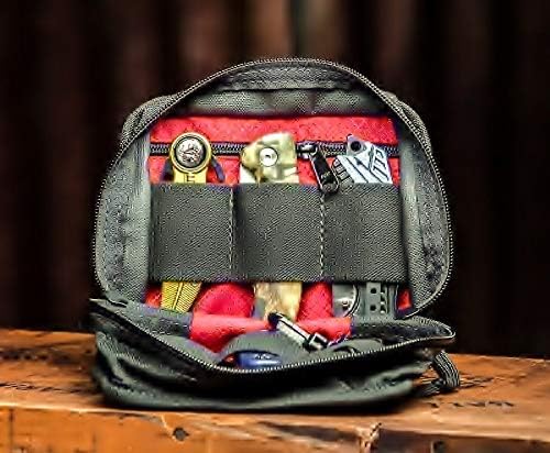 Grizzly RIMFIRE- Folding Knife Protective Gear Bag. Tough Sturdy Heavy Duty Stitching. Heavy use for Years. Carries 6 Folding Knives. Two Heavy Straps for Waist Belt Backpack Gear B